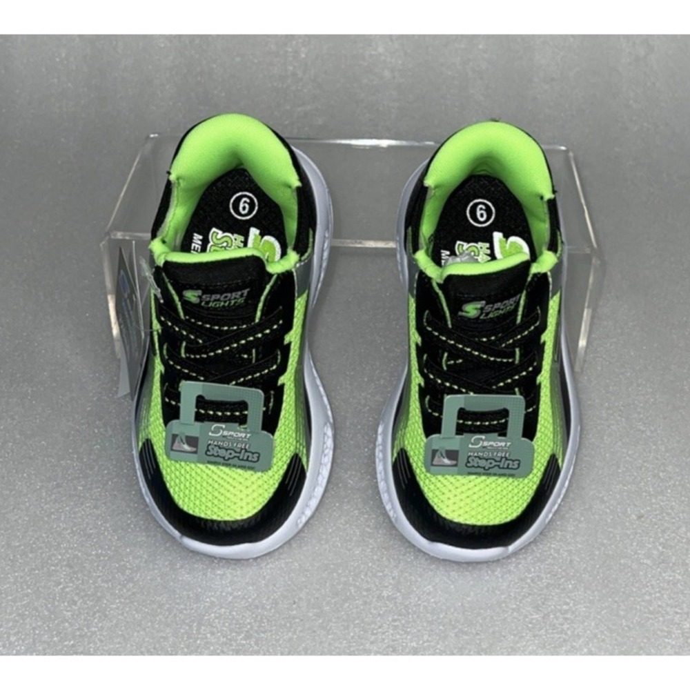 S Sport By Skechers Myles Sneakers Light Up Stretch Laces Strap Boys Size 6 NEW - Picture 10 of 17